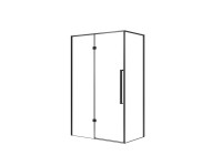 KABI Kabina prysznicowa Largo 120 x 80 czarny mat lewa