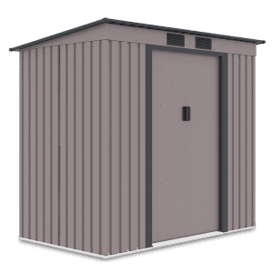 Domek ogrodowy metalowy Oregon Warm Grey - 201x121 cm, wys. 176 cm