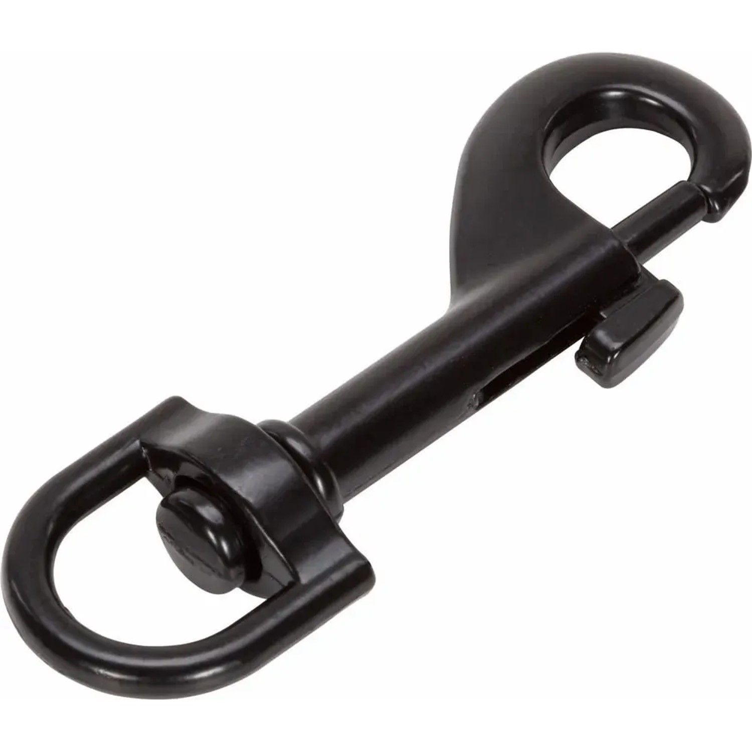 LUX-TOOLS Karabińczyk tłokowy czarny 65mm krętlik
