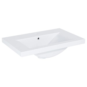 Narożna, biała umywalka Roca Standard Cheese 60 cm do WC dla gości.