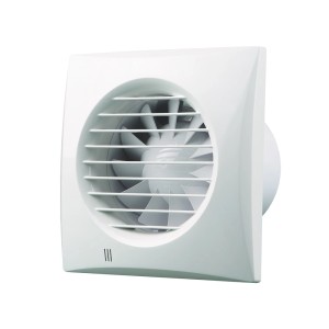 Biały wentylator ścienny t.b.t. do montażu na ścianie.