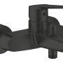 Bateria wannowa Grohe QuickFix Start, jednouchwytowa, czarna, do montażu ściennego.