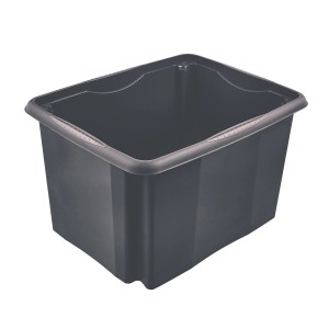 Szary plastikowy pojemnik do przechowywania t.b.t., idealny do przechowywania.