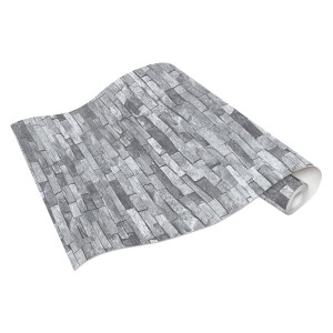 Rolka szarej tapety dekoracyjnej t.b.t. imitującej kamień.