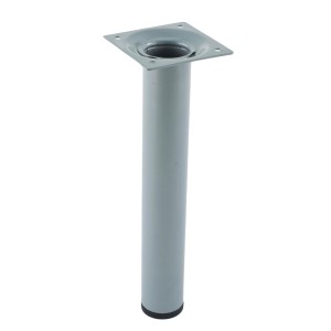 Noga do stołu Hettich, Ø 30 mm, wysokość 200 mm, wygląd aluminium.