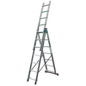 t.b.t. aluminiowa drabina zewnętrzna, może być używana jako drabina rozkładana lub przystawna.