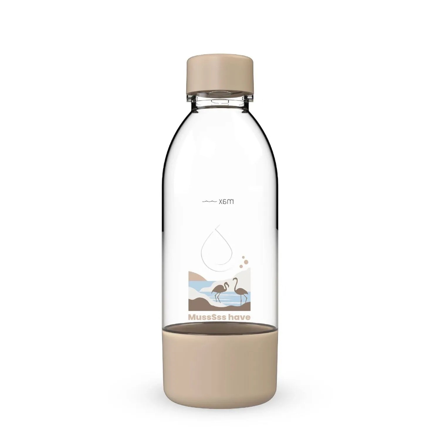 Dafi Butelka do saturatora PushAir Flamingi cappuccino - 0,5 l