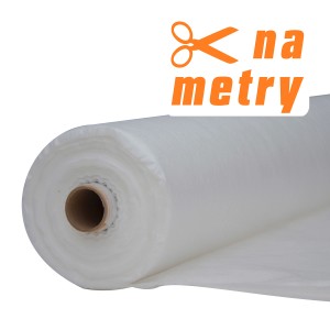 Rolka białej włókniny/folii "t.b.t." do cięcia, zbliżenie.