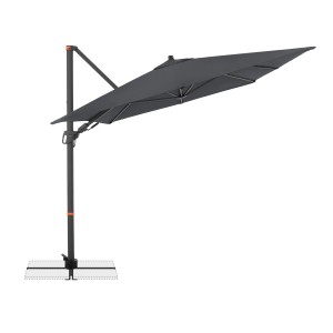 Antracytowy parasol wiszący Doppler MyZone 240x320 cm z mechanizmem korbowym.