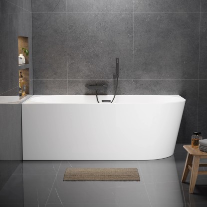 Wanna Pula Lewa 170 wolnostojąca przyścienna biała złoty 170 x 80