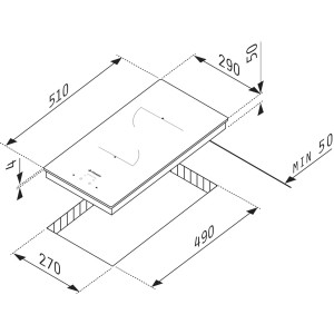 Pyramis Płyta ceramiczna PHC31210FMW biała 29 cm