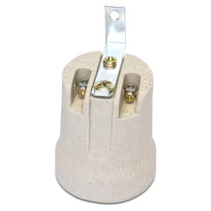 t.b.t. Ceramiczna oprawka lampy z metalowym uchwytem do montażu lamp.