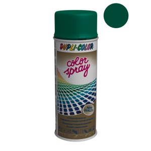 Zielony spray Dupli Color do użytku wewnątrz i na zewnątrz.