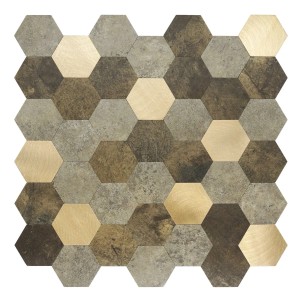 Mozaika ścienna samoprzylepna hexagon Skóra 28,8x29,2