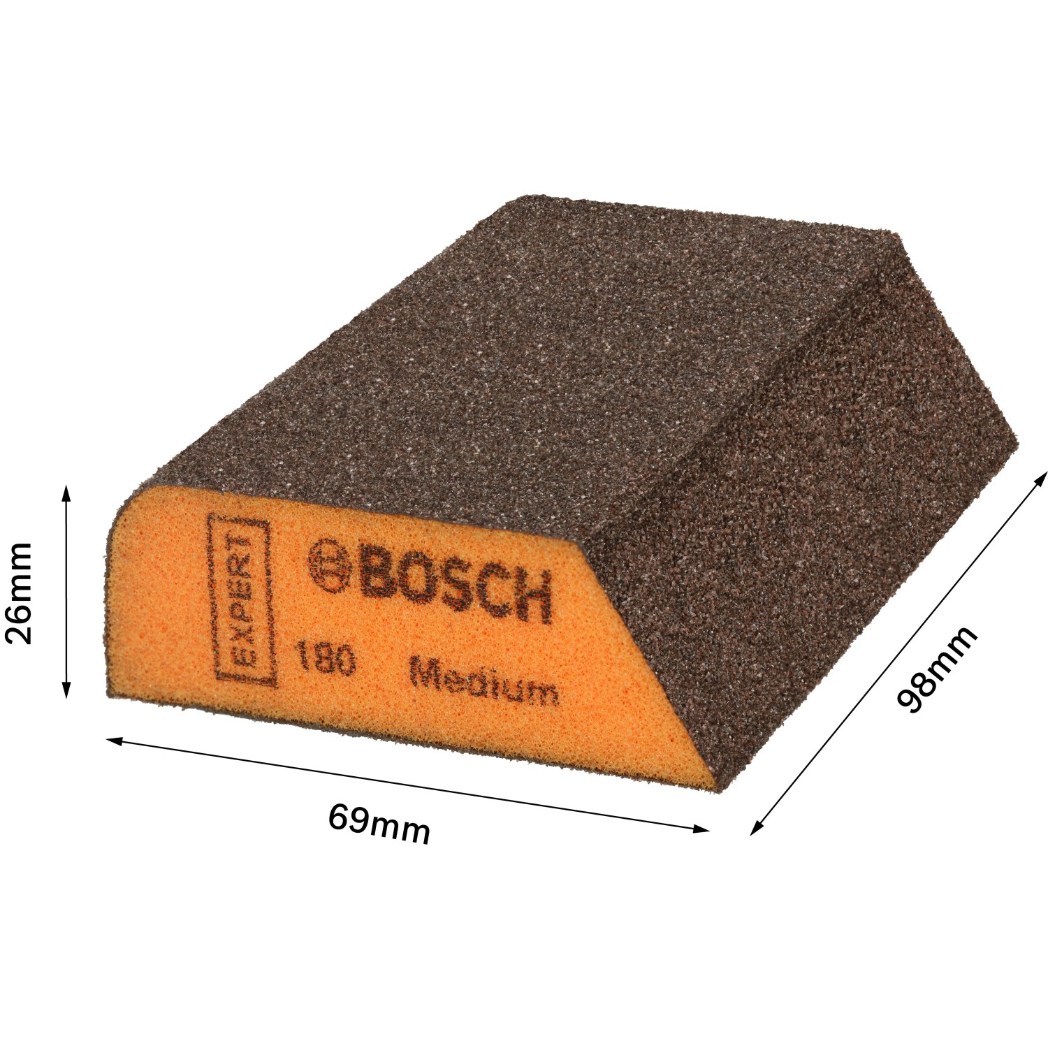 Blok ścierny z pianki Bosch Expert Combi S470, średni, 69x97x26 mm, do drewna i farb.