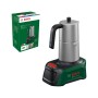 Bosch Ekspres akumulatorowy EasyMoka 18V-2 Inox, srebrny, z czarną podstawą.