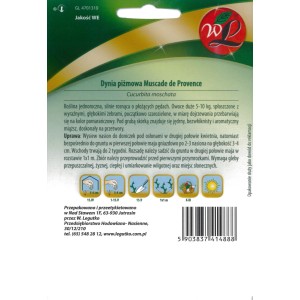 Opakowanie nasion dyni piżmowej Muscade de Provence, nasiona warzyw do ogrodu.