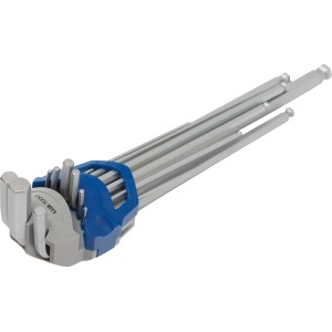 Zestaw kluczy trzpieniowych kulistych LUX, 9-częściowy (1,5-10 mm) w uchwycie.