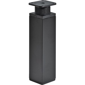 Czarna, regulowana wysokość nóżka meblowa Hettich ze stali, 150-165 mm.
