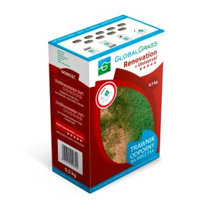 Opakowanie nasion trawy Global Grass Renovation Universal 0,5 kg. Idealne do renowacji trawnika.