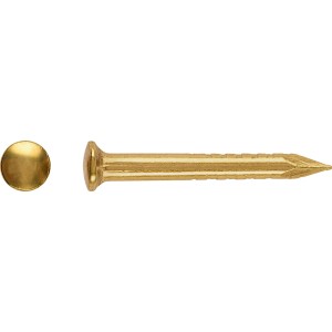 Mosiądzowany kołek z okrągłą główką LUX, 1,6 x 17 mm, 100 sztuk, odpowiedni do paneli i listew.