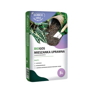 Worek ziemi uniwersalnej Biogos, 5L. Idealna do roślin doniczkowych, bez torfu i biodegradowalna.