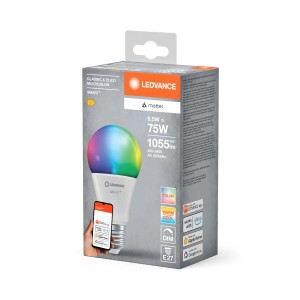Żarówka LED E27 LEDVANCE Smart+, Multicolor, w opakowaniu. Inteligentne sterowanie przez aplikację.