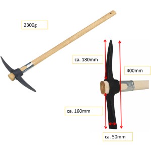 LUX Comfort kilof z drewnianym trzonkiem (900 mm) do rozluźniania twardej gleby.