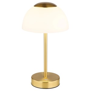 Globo Lampa stołowa Sarima, mosiądz matowy, 31 cm. Lampa stołowa LED z ściemniaczem dotykowym.