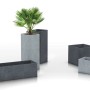 Donice Scheurich C-Cube High w kolorze Stony Black, różne rozmiary.