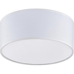 Biała lampa sufitowa t.b.t. do salonu.