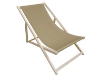 Leżak plażowy drewniany taupe