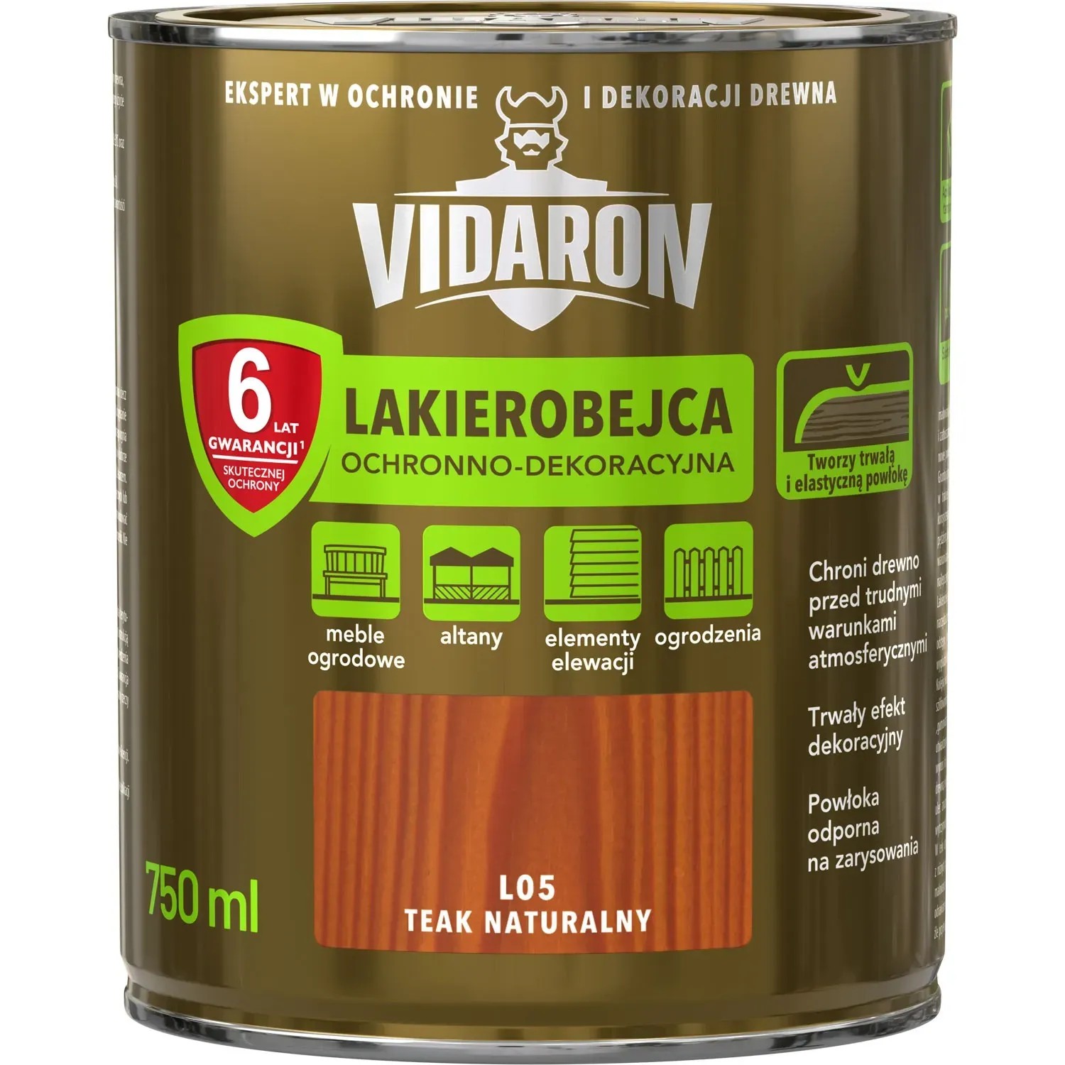 Vidaron Lakierobejca ochronno-dekoracyjna teak naturalny 750 ml