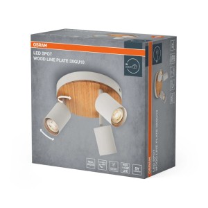 OSRAM Plafon SPOT WOOD LINE 3xGU10 5W biały