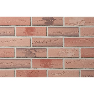 Dekoracyjny klinkier t.b.t. w odcieniach czerwieni i brązu do wewnątrz i na zewnątrz.