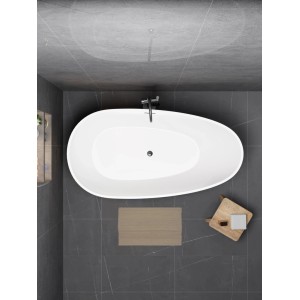 Wanna Gulfoss 175 wolnostojąca biała czarny 175 x 75