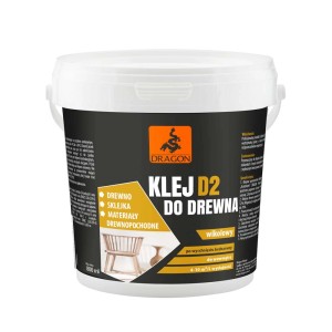 Klej do drewna D2 w wiadrze, odpowiedni do drewna i materiałów drewnopochodnych.