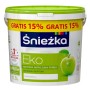 Wiadro białej farby do ścian Śnieżka, Eko, matowa farba akrylowa do ścian i sufitów.