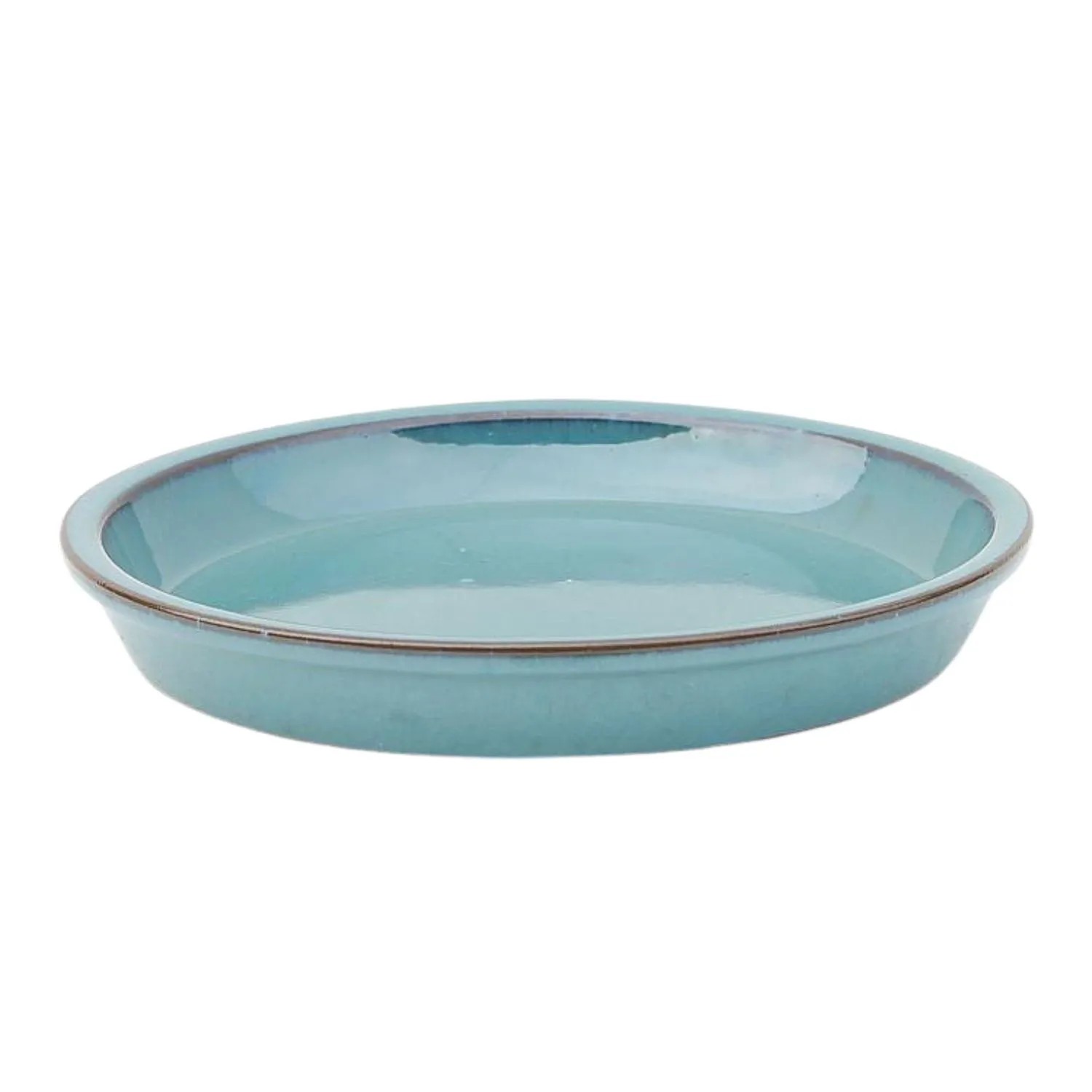 Podstawka ceramiczna szkliwiona błękitna - 18cm