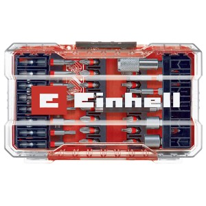 Zestaw bitów Einhell, 42-częściowy w M-Case z bitami, uchwytem magnetycznym i nasadkami.