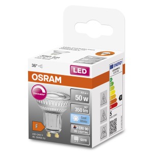 Żarówka LED GU10 Osram, ściemnialna, 4,5W, Cool White. Energooszczędna LED w OBI.