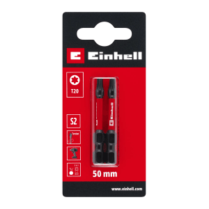 Einhell Zestaw bitów udarowych, 2-częściowy, T20, 50 mm, do wkrętaków i wkrętarek akumulatorowych.