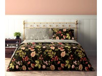 Pościel bawełniana FLOVERY 160 x 200 cm ciemne kwiaty