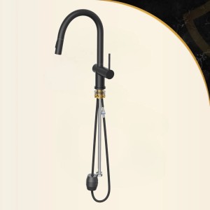 Granitan Bateria kuchenna z wyciąganą wylewką Naya czarna