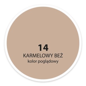 Próbka koloru Karmelowy Beż nr 14 do farb ściennych.