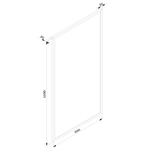 Rysunek techniczny lampy t.b.t. Lustra z wymiarami.