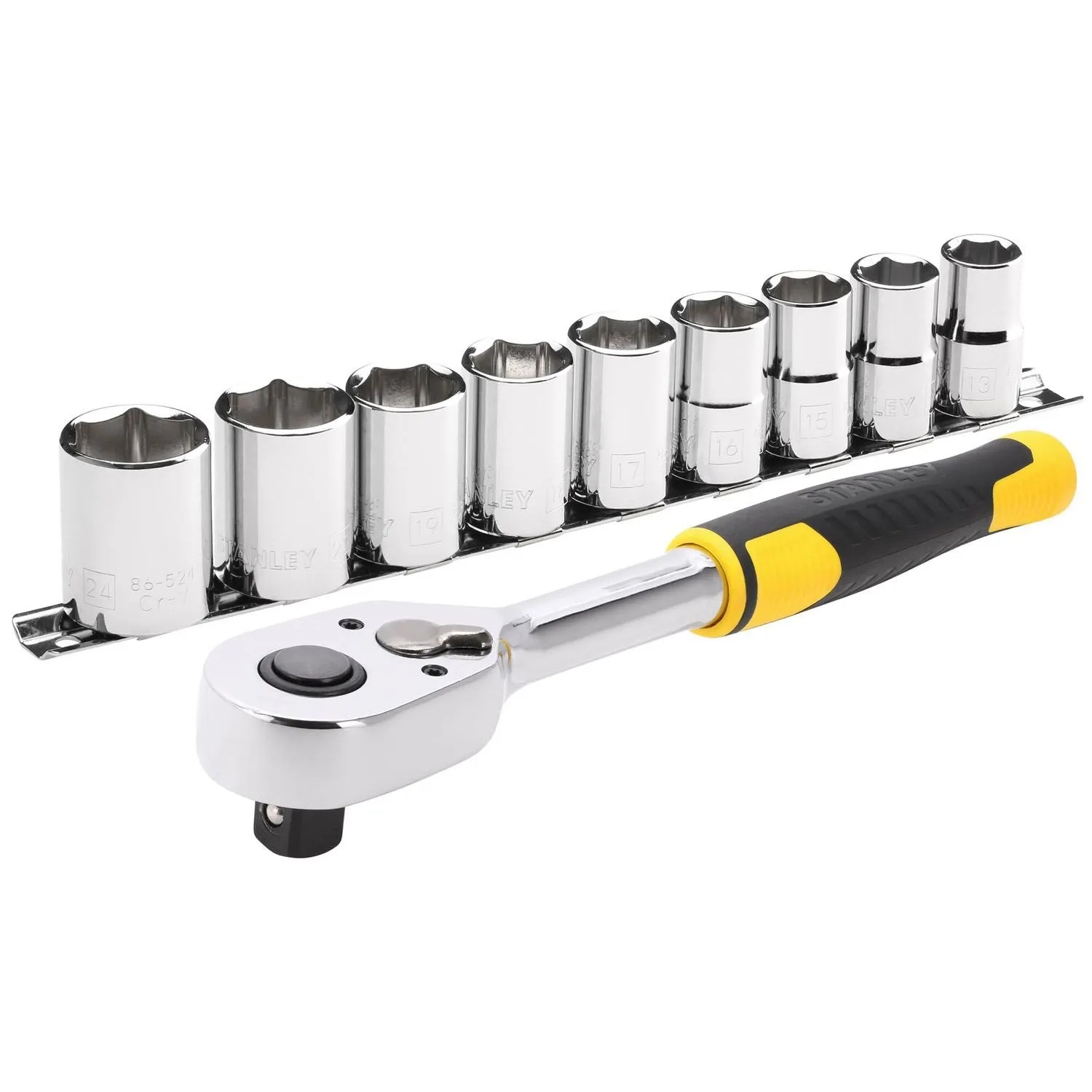 Stanley Zestaw grzechotka 1/2" + akcesoria - 10 cz.