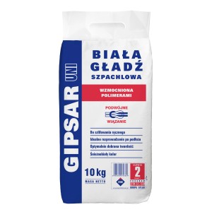 Gładź szpachlowa Gipsar Uni, worek 10 kg. Do szpachlowania.
