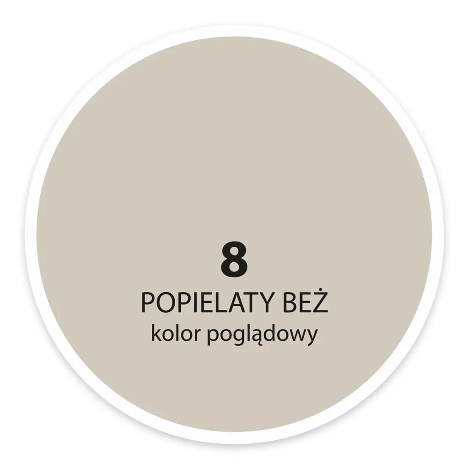Próbka koloru t.b.t. nr 8, Popielaty Beż (Popielaty Beż), do farb ściennych.