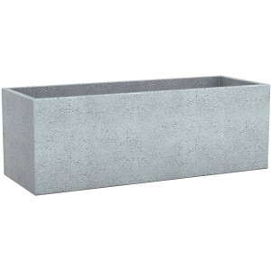 Prostokątna donica Scheurich C-Cube Long, 80 cm, Stony Grey, wygląd betonu.